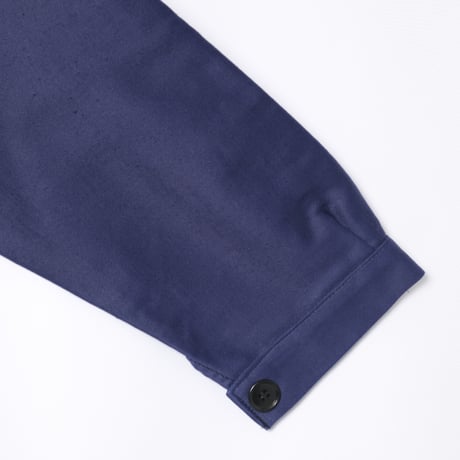 40s France Vintage Le Mont Saint Michel Blue Moleskin Work Jacket Dead Stock Vpocket