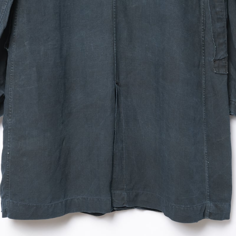 30s France Vintage Indigo Linen Maquignon Coat