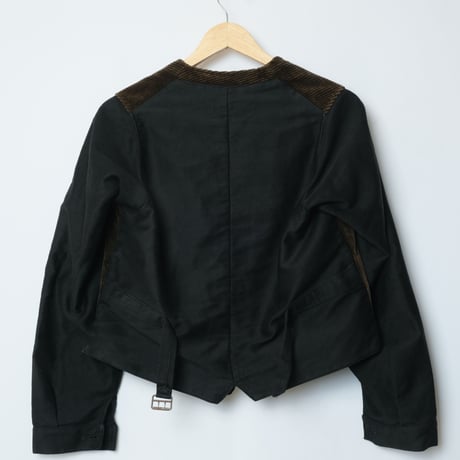 30s-40s Le Mont St Michel Corduroy×Black Moleskin Gilet