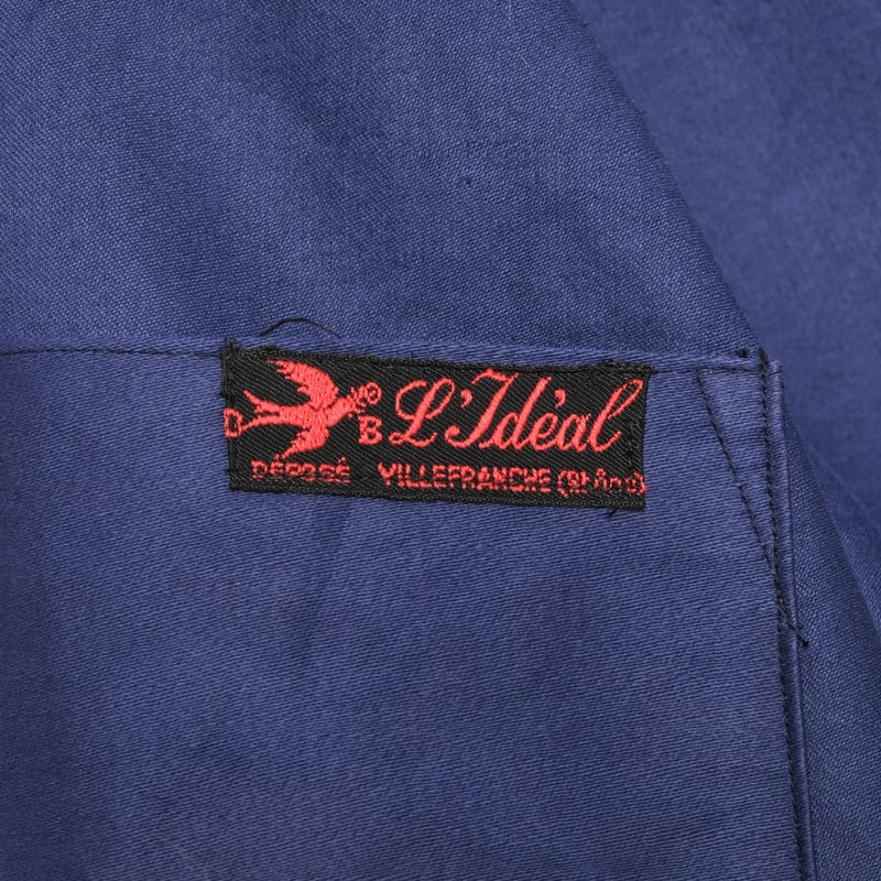 40-50s France Vintage L'ideal Blue Moleskin Wor