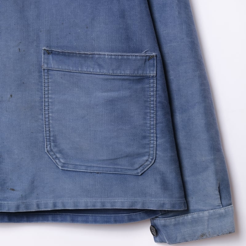 50–60s France Vintage Vulcain Blue Moleskin Jac