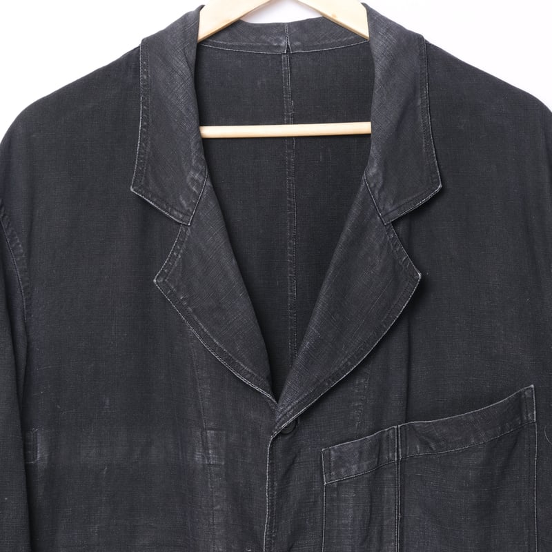 30-40s France Vintage SALACHE Black Linen Maqu 30-40s France Vintage SALACHE Black Linen Maqu