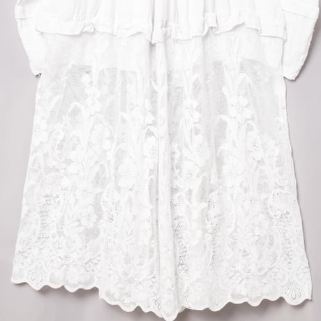 Early 1900s France Antique Linen Church Smock