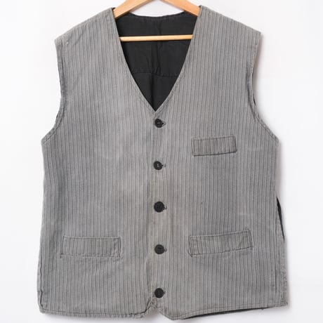 30-40s France Vintage Stripe Cotton Stripe Gillet 2