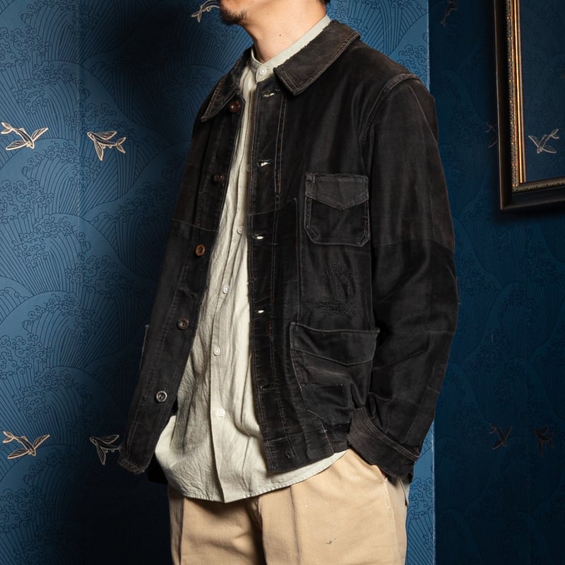 雰囲気抜群 40-50's french moleskin jacket ボロ 雰囲気抜群 40-50's french moleskin jacket ボロ