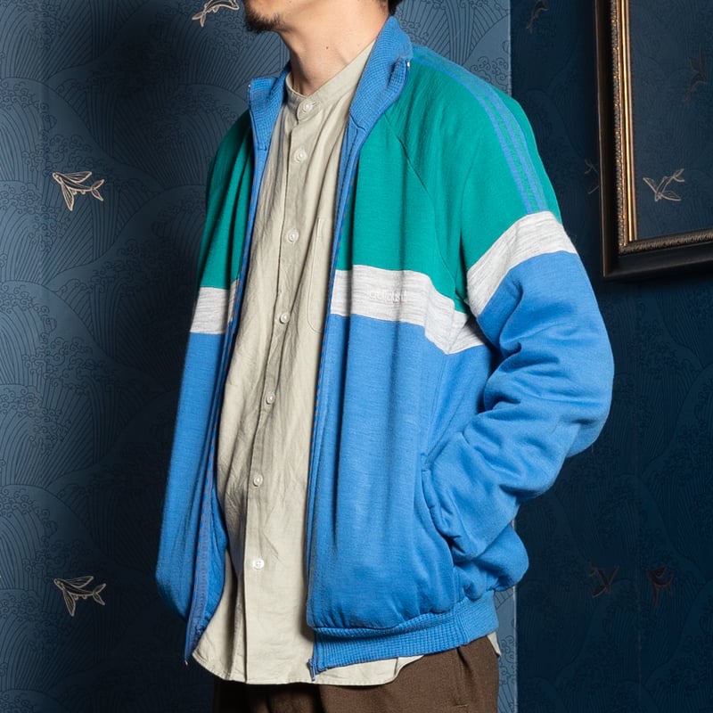 70's 80'sヴィンテージ　adidas ブルー　ジップアップジャケット 70-80s Vintage adidas Ventex Sweat Jacket Blue