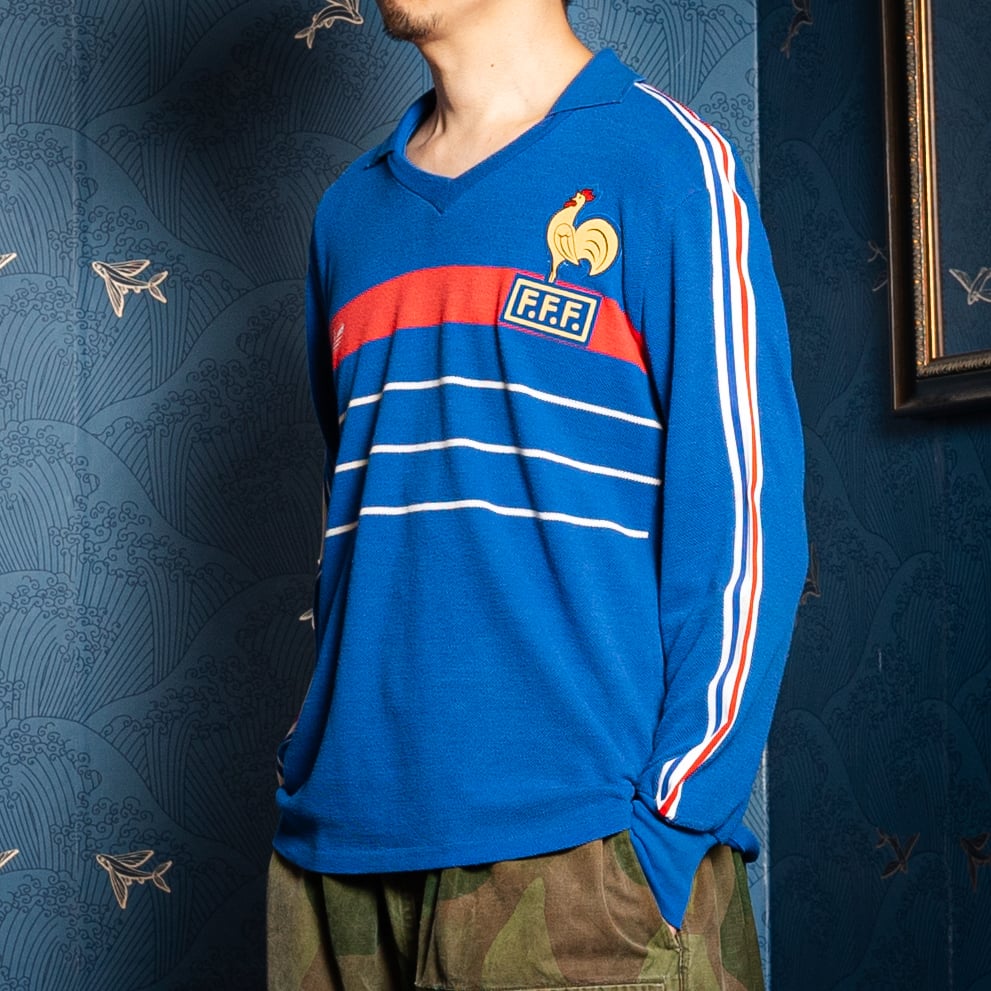 vintage adidas フランス代表 シャツ 青 90s アディダス adidas フランス代表 ウェア青 サッカー