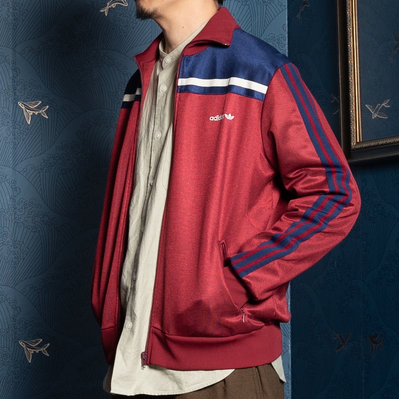 80s Vintage adidas Track Jacket Bordeaux × Navy