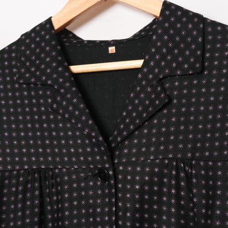 40-50s  France Vintage Cotton Work Dress Dead Stock