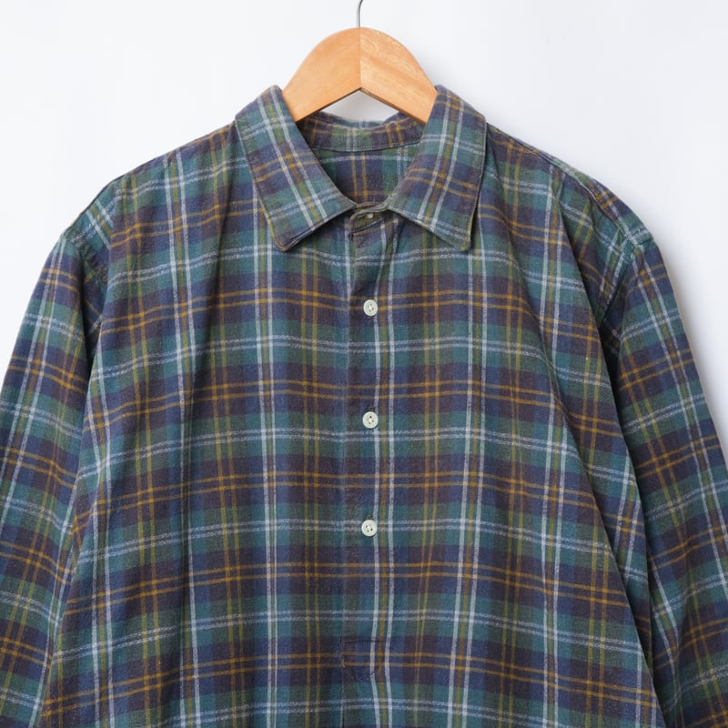 40-50s French Vintage Cotton Granpa Check Shir