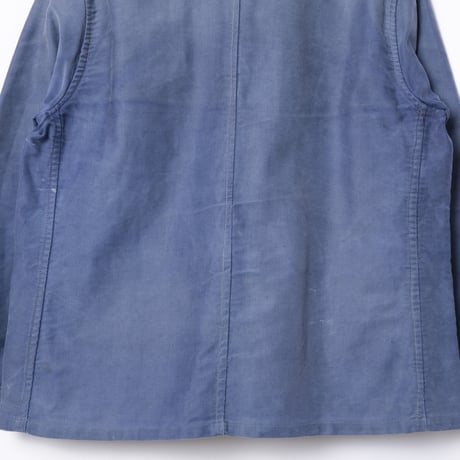40s France Vintage Paul Passant Blue Moleskin Work Jacket
