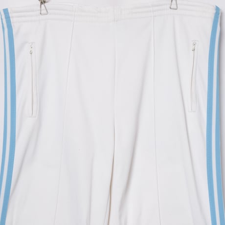 70-80s Vintage adidas Ventex Track Trousers White × Light Blue (Made in France)
