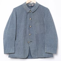 -30s France Vintage ETAT Belle Jardiniere Indigo Striped Work Jacket