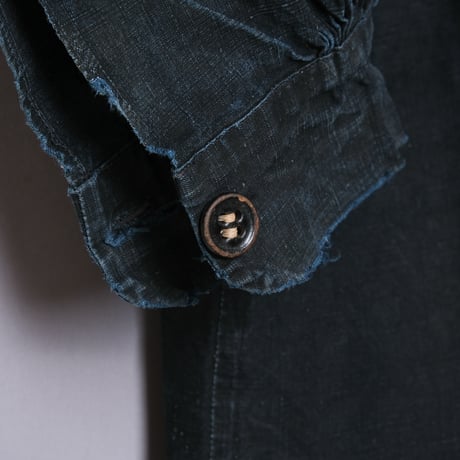 1900s Antique Indigo linen  Biaude