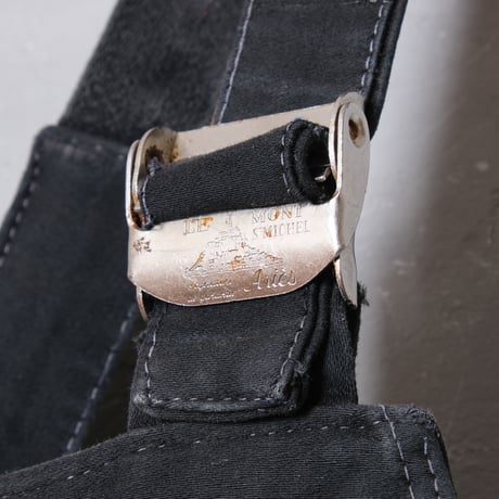 40-50s Le Mont St Michel  French Work Black Moleskin Overalls