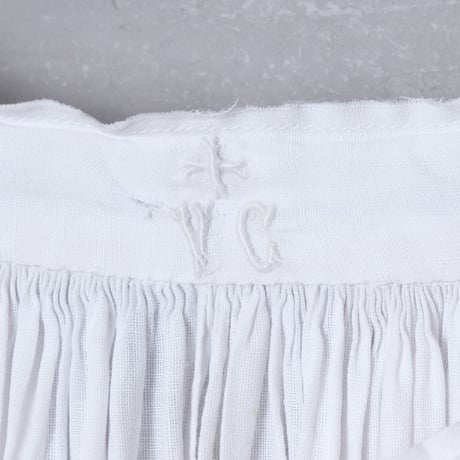 ~1930s  French Antique Linen Church Smock ⑤