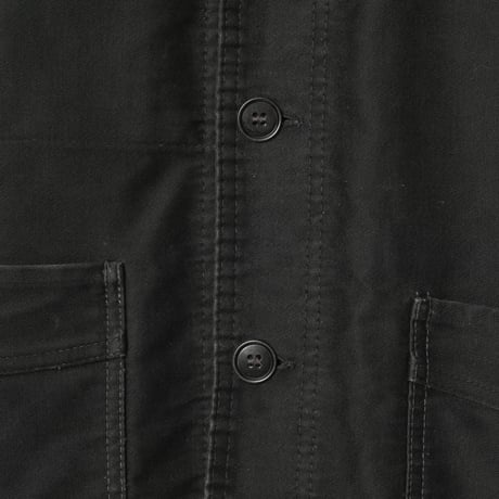 40-50s France Vintage Le Mont Sant Michel Black Moleskin Work Jacket Size 48