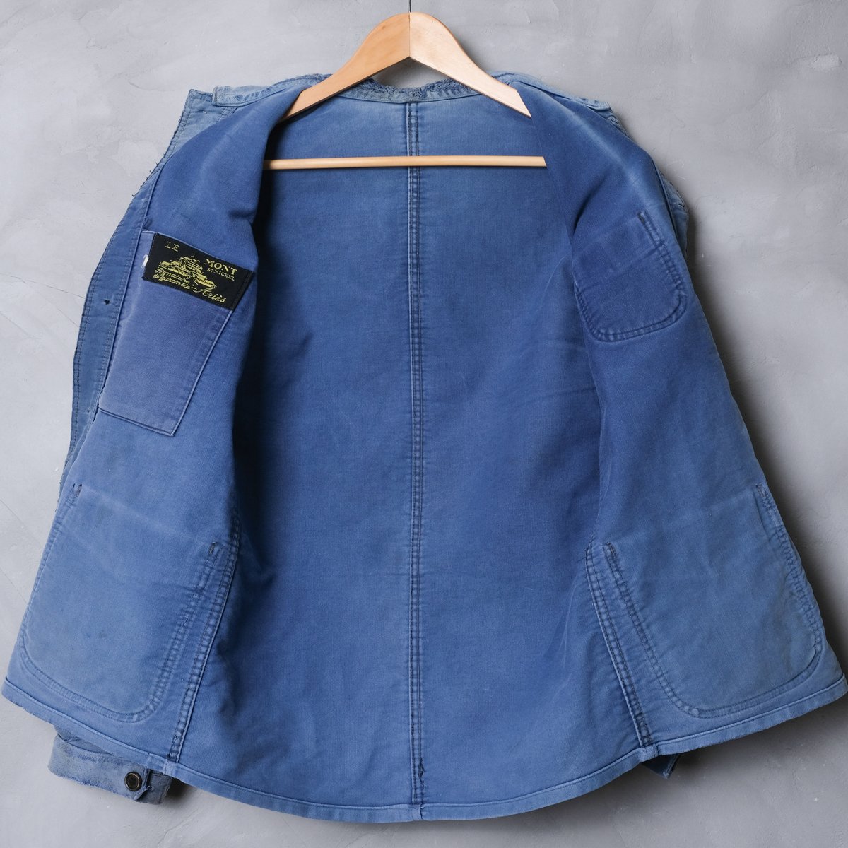 40-50s Le Mont St Michel Moleskin Jacket Patchw