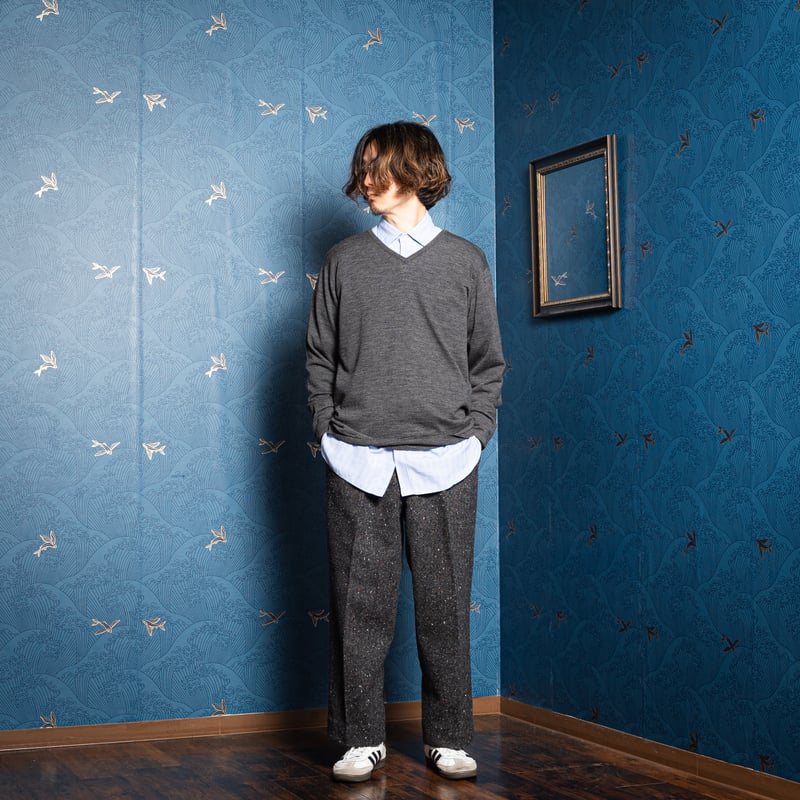 90s JOHN SMEDLEY Merino Wool Knit Pullover（Made