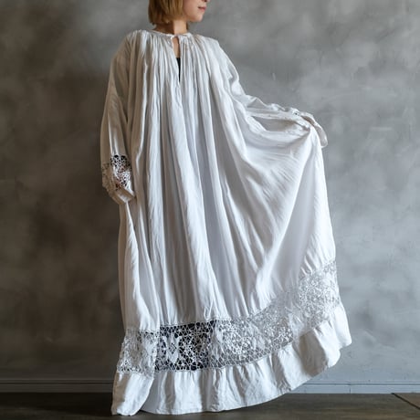 ~1930s  French Antique Linen Church Smock ⑤
