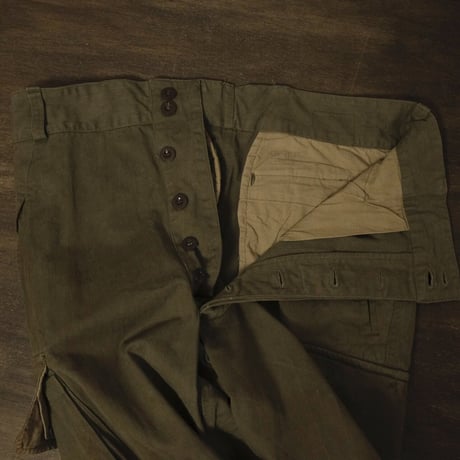 French Army M47 Trousers Early Size13 Herringbone Used
