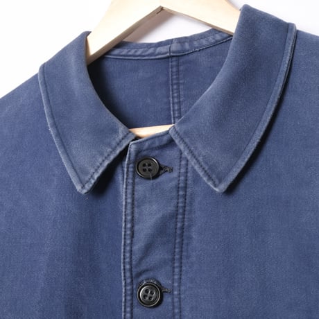 40s-50s France Vintage Adolphe Lafont Blue Moleskin Work Jacket