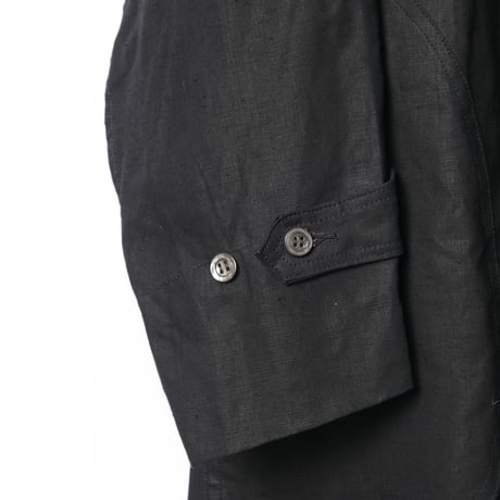 40s France Vintage Indigo Linen Maquignon Coat Dead Stock