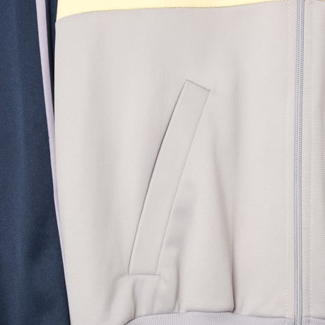70-80s Vintage adidas Ventex Track Jacket Grey × Navy × Pale Yellow (Made in France)