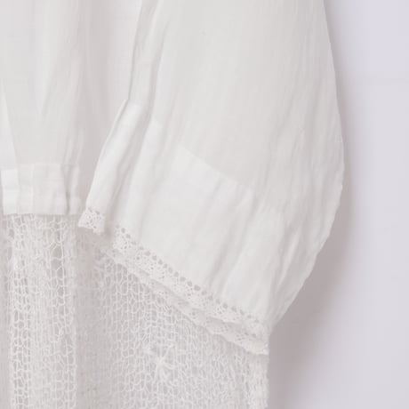 Early 1900s France  Antique Linen Church Smock 5