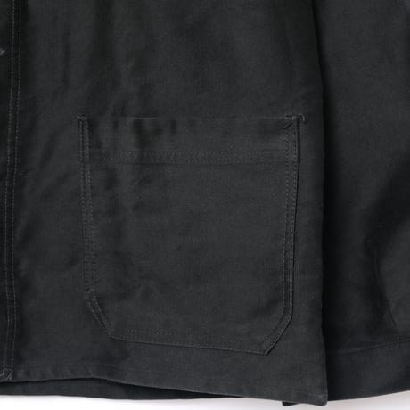 40-50s France Vintage Dubure & Deverchére Black Moleskin Jacket