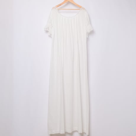 〜1930s French Antique Cotton Lace Short Sleeve Night Dress  2