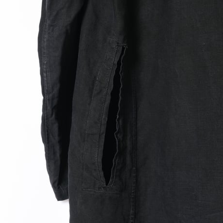 40s France Vintage Black Linen  Maquignon Coat