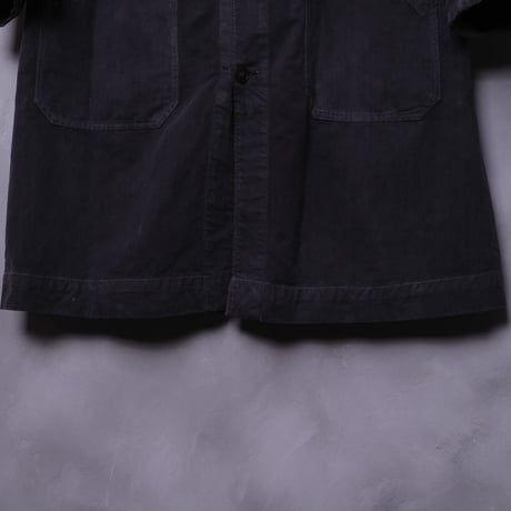 40-50s France Vintage VETRA Black Linen (Metis) Maquignon Coat