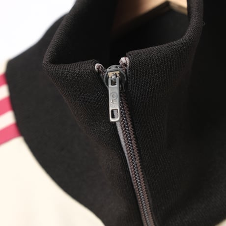 70-80s Vintage adidas Ventex Track Jacket Black × Ivory × Red (Made in France)
