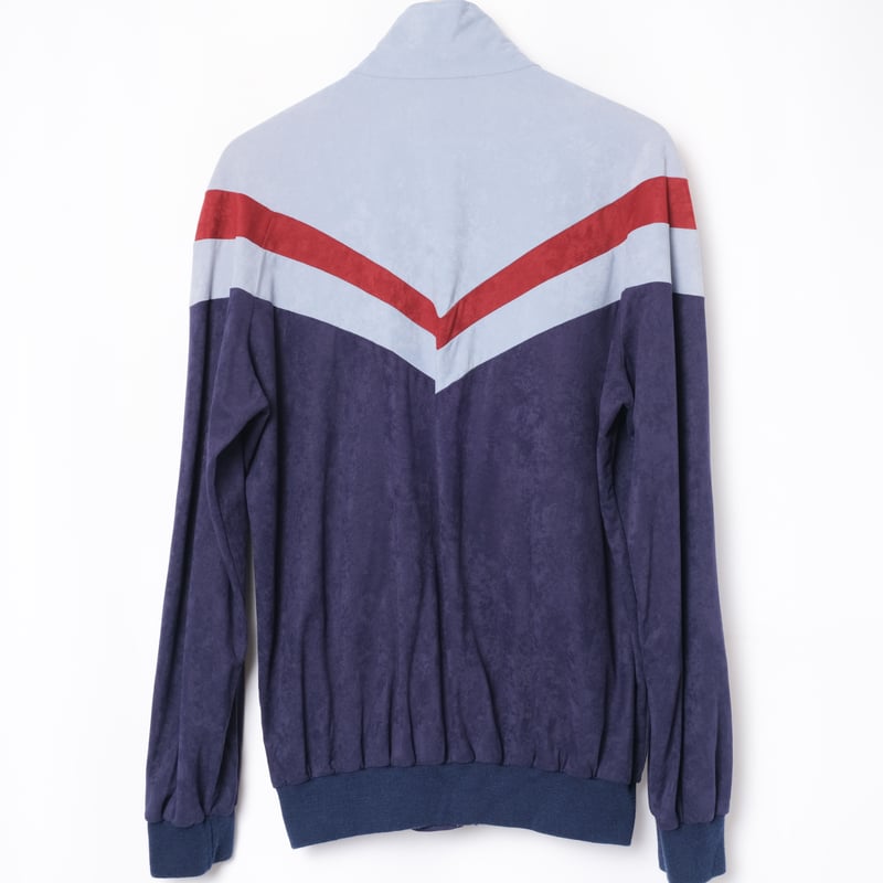 80s Vintage adidas Velours Track Jacket Navy ×