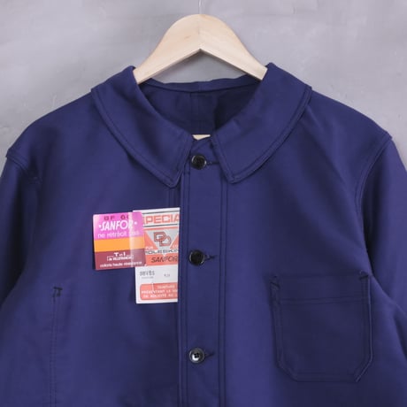 40-50s Dubre&Deverchere Blue Moleskin Jacket Dead Stock ②