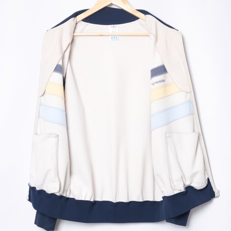 80s Vintage adidas Track Jacket Model First Gray × Navy × Yellow × Light Blue (Made in Hungaria)