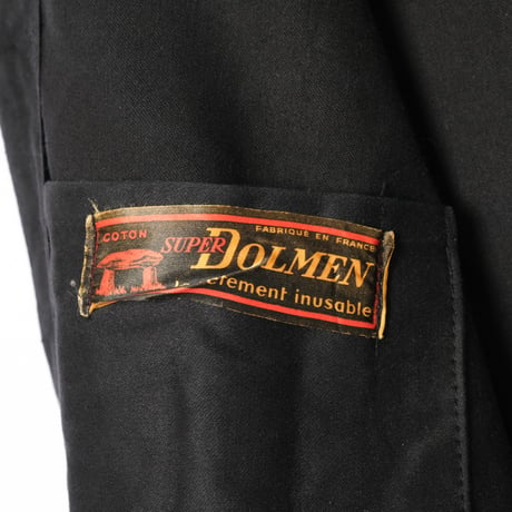 50-60s France Vintage DOLMEN Black Moleskin Jacket