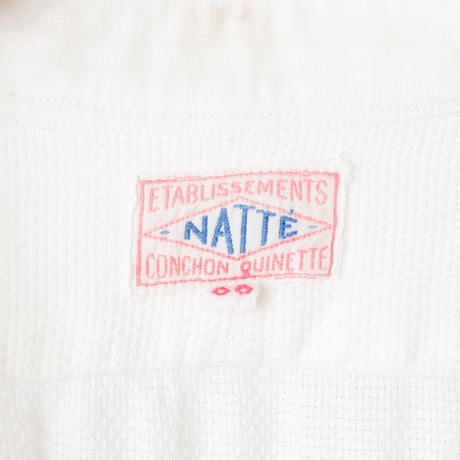 40-50s France Vintage ConChon Quinette NATTÉ Cotton Dress Shirt