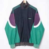 80s Vintage adidas Ventex Track Jacket Navy × Green × Purple (Made in France)