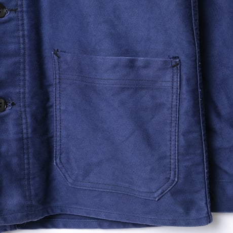 50s France Vintage Dubure & Deverchere Blue Moleskin Work Jacket
