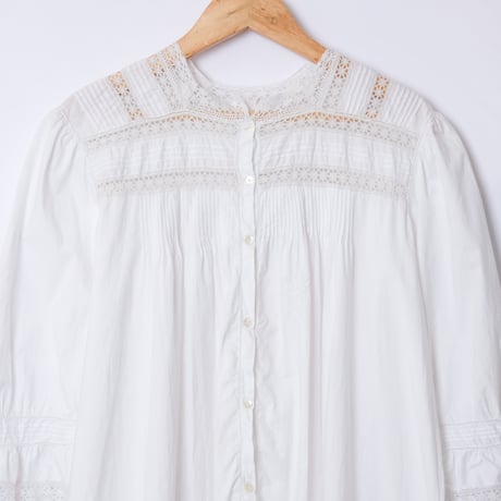 1900s French Antique Cotton Night Dress 2