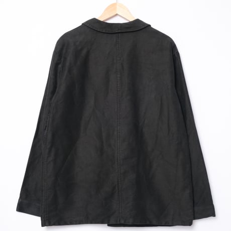 50-60s France Vintage DOLMEN Black Moleskin Jacket