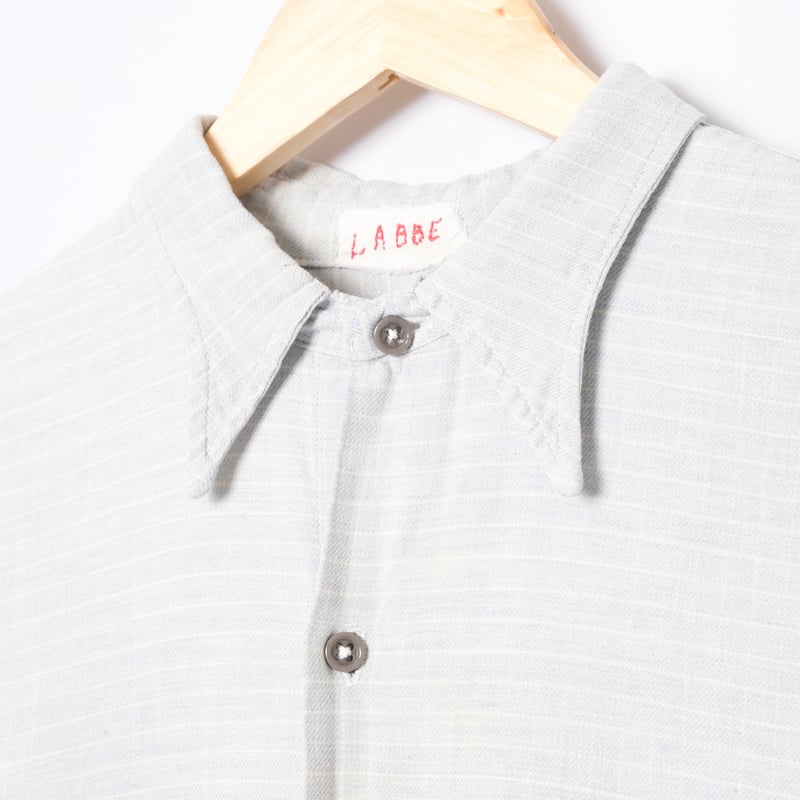 30-40s France Vintage Blue Checked Cotton Granp