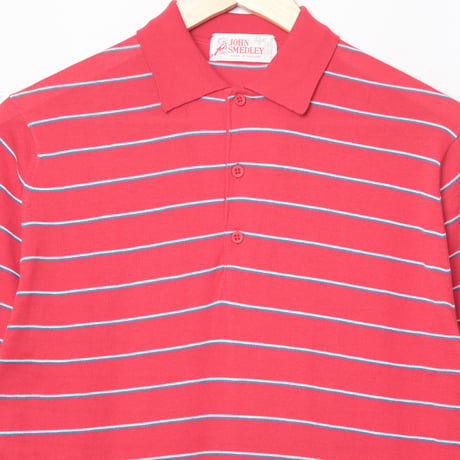 80s JOHN SMEDLEY Sea Island Cotton Half sleeves Polo Shirt Red（Made in England)