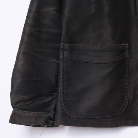 40-50s Le Mont St Michel Black Moleskin Jacket Size 46