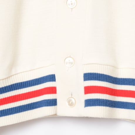 70s Vintage adidas GEORG SCHWAHN Button Knit Jacket  Ecru (Made in West Germany)