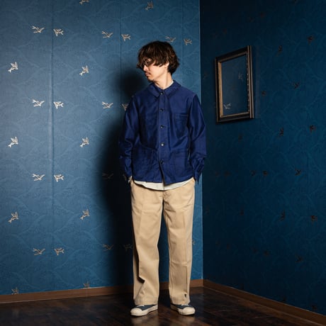 50s France Vintage Dubure & Deverchere Blue Moleskin Work Jacket