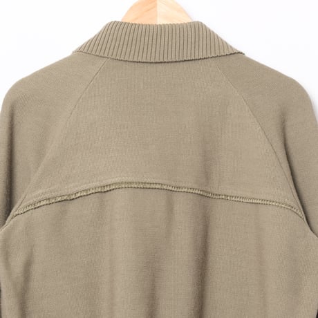 70-80s Vintage adidas Button Knit Jacket Khaki (Made in West Germany)