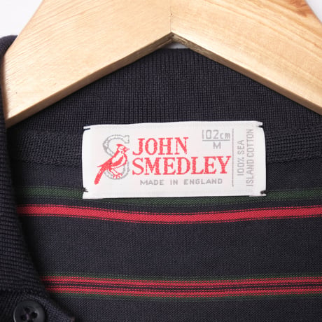 80s JOHN SMEDLEY Sea Island Cotton Half sleeves Polo Shirt Navy（Made in England)